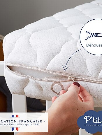Matelas Bébé/Enfant Coton Bio | 70x140x10 cm | Déhoussable