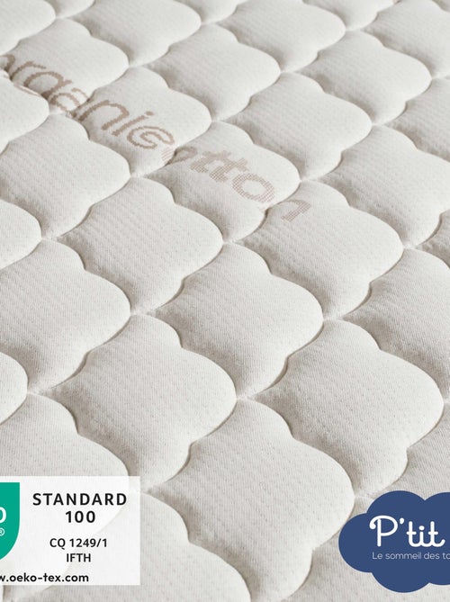 Matelas Bébé/Enfant Coton Bio | 70x140x10 cm | Déhoussable - Kiabi