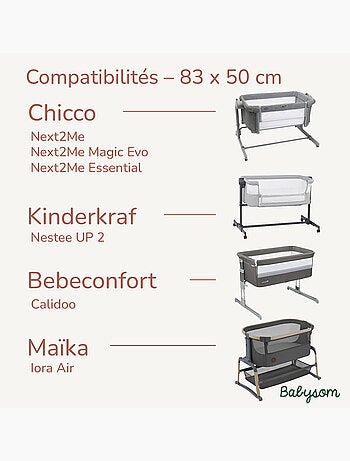 Matelas Cododo Bébé - Housse en Viscose de Bamboo - Sans Traitement - Déhoussable - Oekotex