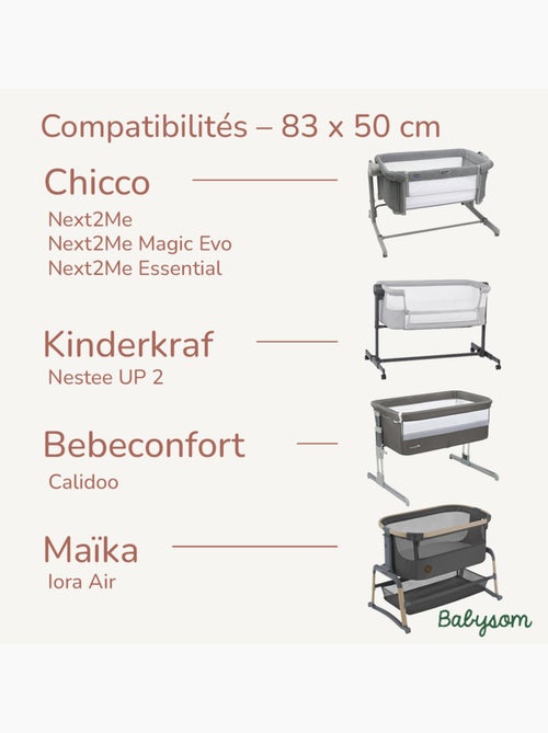 Matelas Cododo Bébé - Housse en Viscose de Bamboo - Sans Traitement - Déhoussable - Oekotex - Kiabi