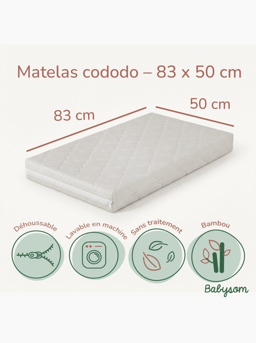 Matelas Cododo Bébé - Housse en Viscose de Bamboo - Sans Traitement - Déhoussable - Oekotex - Kiabi