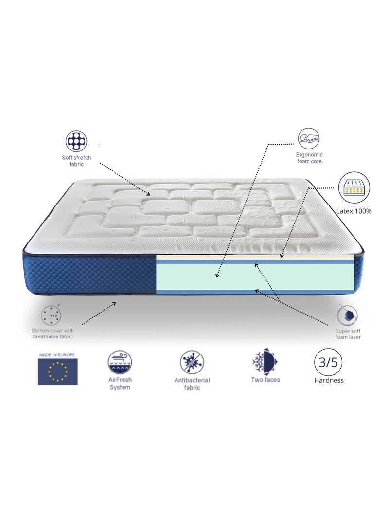 Matelas COLUMBATEX Épaisseur 25 CM Mousse HR et Látex,Ferme, 2 Face été/hiver N/A - Kiabi