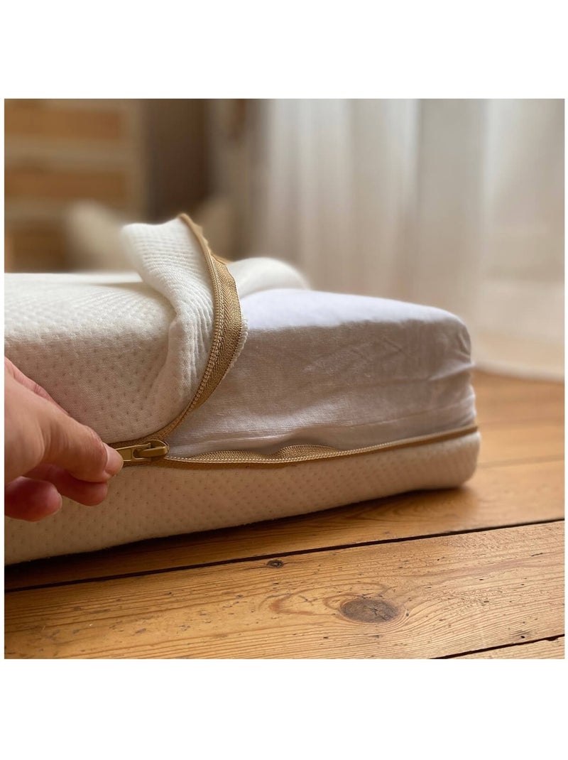 Matelas coton 70x140cm déhoussable à 360° Beige - Kiabi