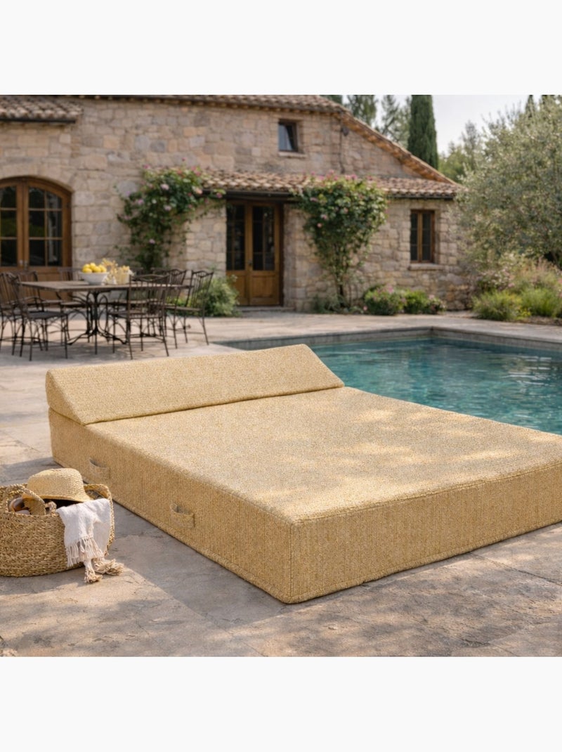 Matelas de bain de soleil XXL pour extérieur FORMENTERA Beige coquille - Kiabi