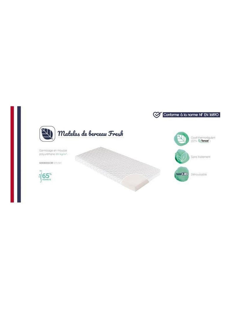 Matelas De Berceau Cododo Fresh - 50 cm x 83 cm x 5 cm Blanc - Kiabi