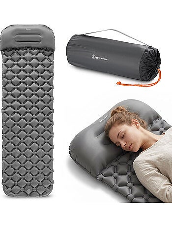Matelas de Camp Gonflable Ultraléger de Randonnée Campmat 1 Place avec Oreiller Intégré 190x56