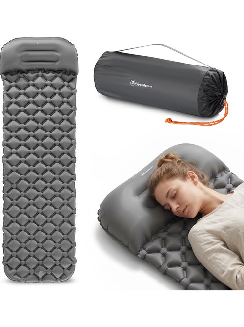 Matelas de Camp Gonflable Ultraléger de Randonnée Campmat 1 Place avec Oreiller Intégré 190x56 - Kiabi