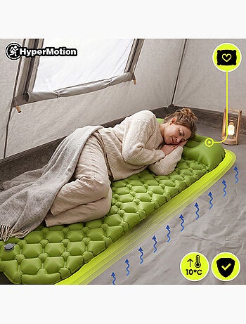 Matelas de Camp Gonflable Ultraléger de Randonnée Campmat 1 Place avec Oreiller Intégré 190x56