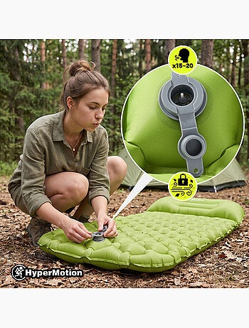 Matelas de Camp Gonflable Ultraléger de Randonnée Campmat 1 Place avec Oreiller Intégré 190x56