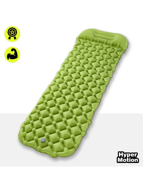 Matelas de Camp Gonflable Ultraléger de Randonnée Campmat 1 Place avec Oreiller Intégré 190x56 - Kiabi