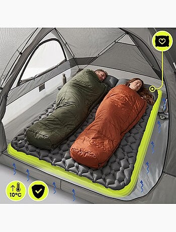 Matelas de Camp Gonflable Ultraléger de Randonnée Campmat 2 Places - Oreillers Intégrés 190x120