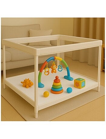 Matelas de fond de parc 95 x 95 x 3 cm - coton enduit imperméable, espace de jeu