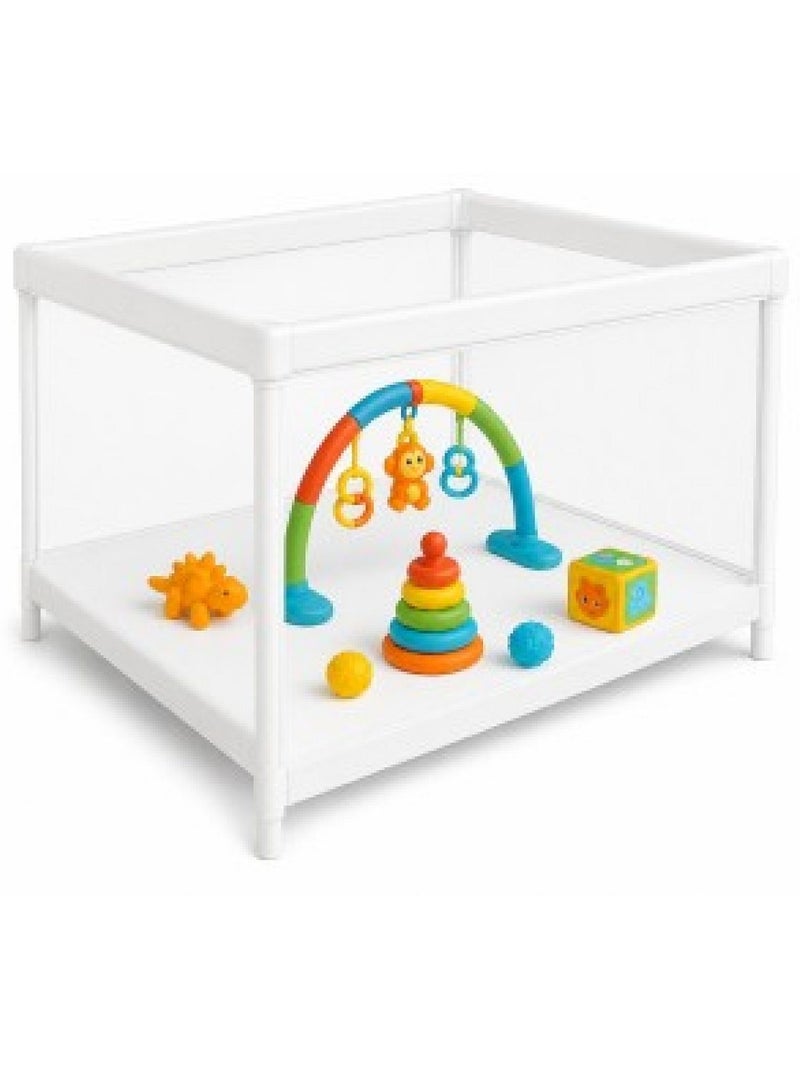 Matelas de fond de parc 95 x 95 x 3 cm - coton enduit imperméable, espace de jeu Blanc - Kiabi