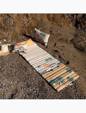 Matelas de plage matelassé illustré pour extérieur