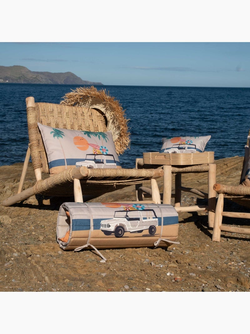 Matelas de plage matelassé illustré pour extérieur Beige coquille - Kiabi