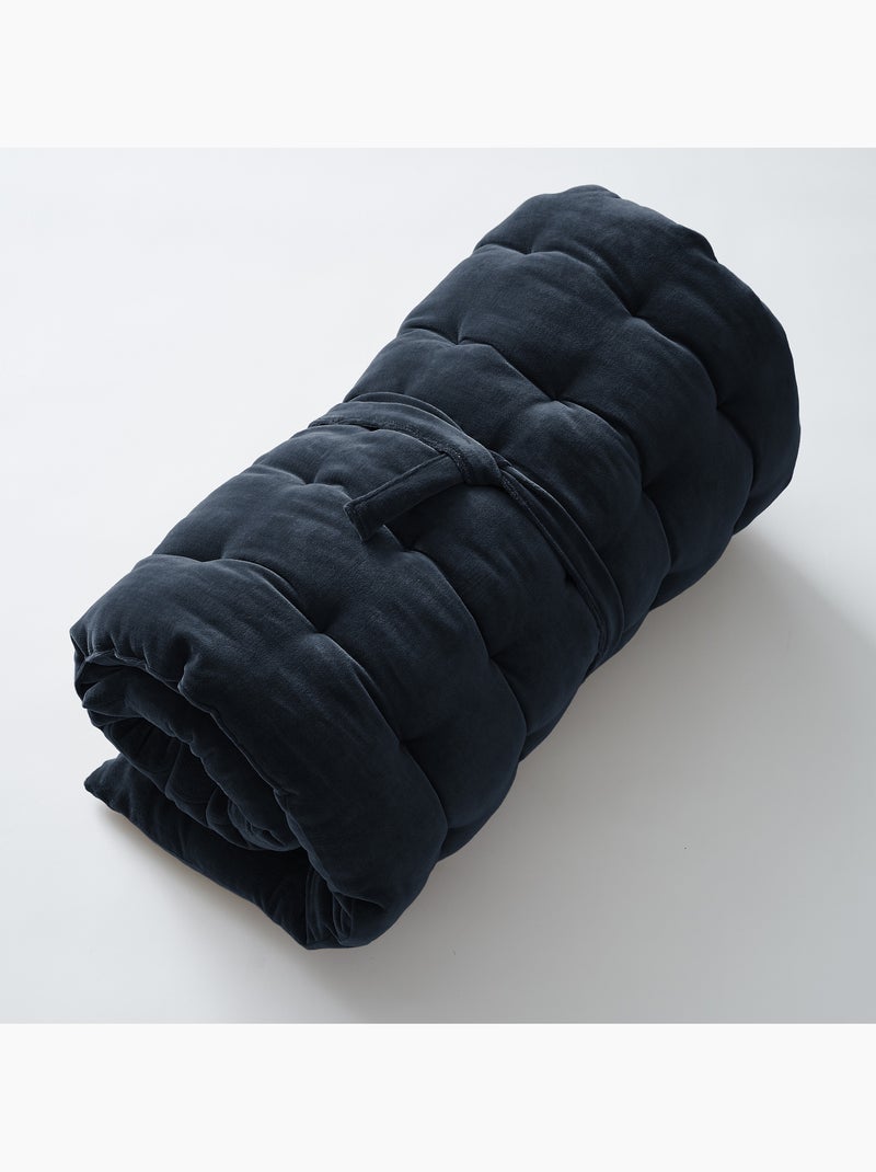 Matelas de sol - en velours de coton - Doux et moelleux - César Bleu foncé - Kiabi