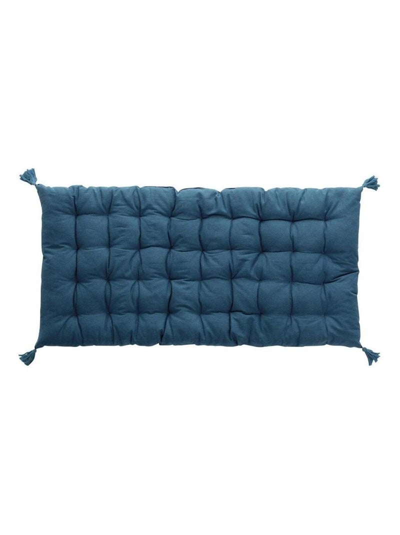 Matelas de sol 60x120 cm pompons uni Pacifique turquoise coton Bleu - Kiabi