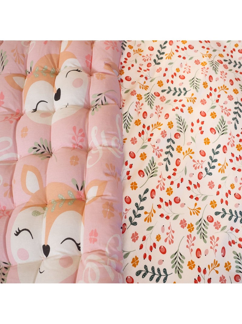 Matelas de sol enfant Renard - 100% coton 120 g/m² Rose - Kiabi