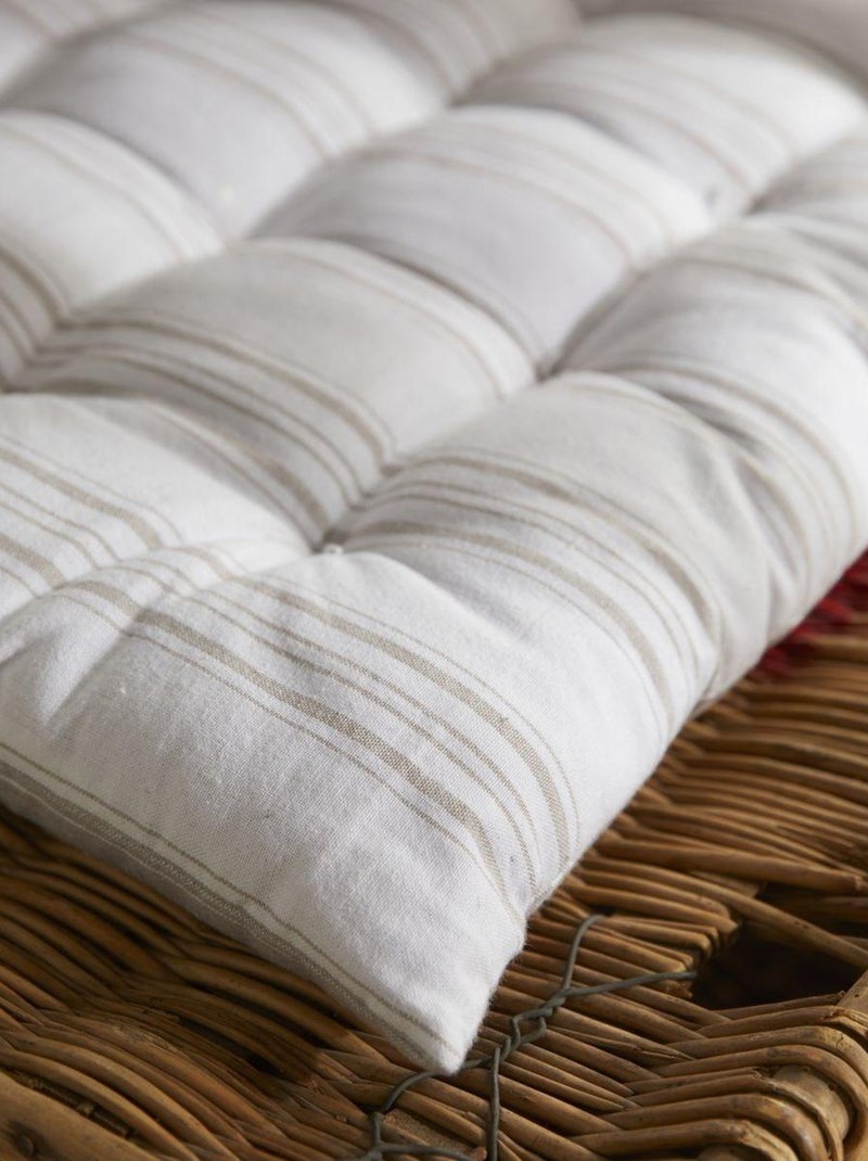 Matelas de sol imprimé rayures coton CHARME Beige - Kiabi