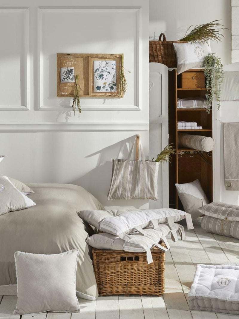 Matelas de sol imprimé rayures coton CHARME Beige - Kiabi