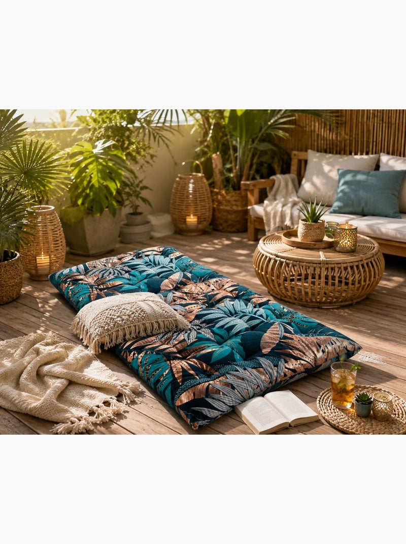 Matelas de sol matelassé Alianor 60 x 120 cm Bleu - Kiabi