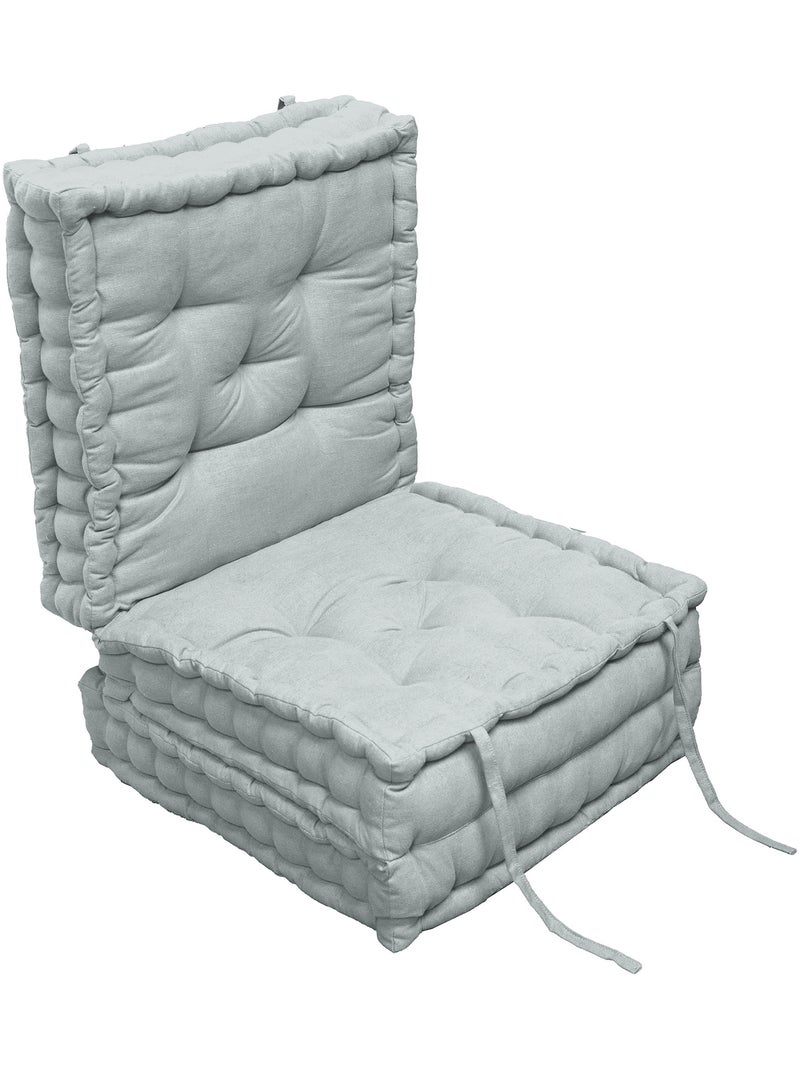 Matelas de sol modulable coton recyclé 3P 45x45x10/3 Gris clair - Kiabi