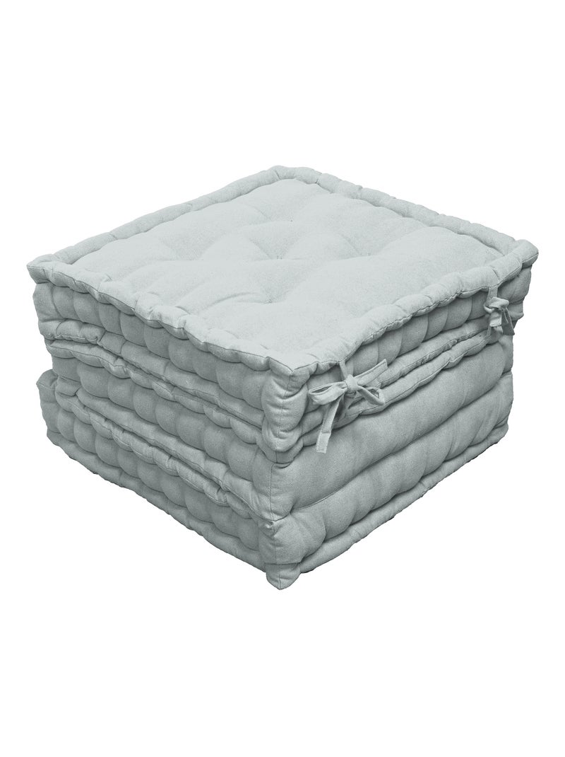 Matelas de sol modulable coton recyclé 3P 45x45x10/3 Gris clair - Kiabi