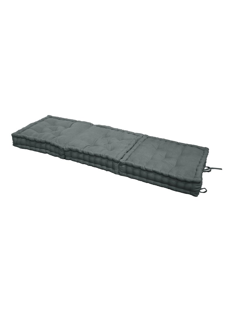 Matelas de sol modulable coton recyclé 3P 45x45x10/3 Gris foncé - Kiabi