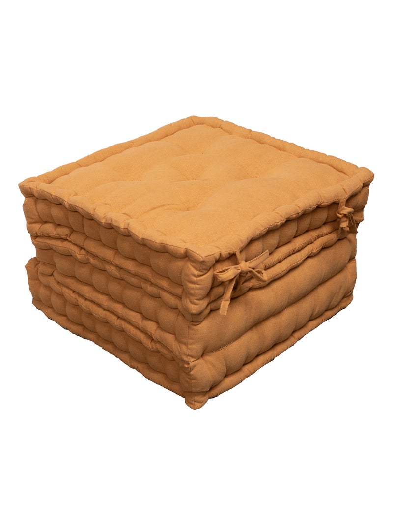 Matelas de sol modulable coton recyclé 3P 45x45x10/3 Jaune - Kiabi