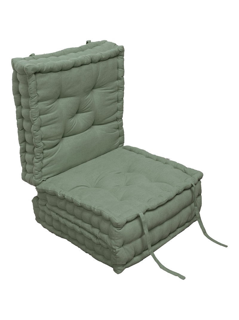 Matelas de sol modulable coton recyclé 3P 45x45x10/3 Kaki - Kiabi