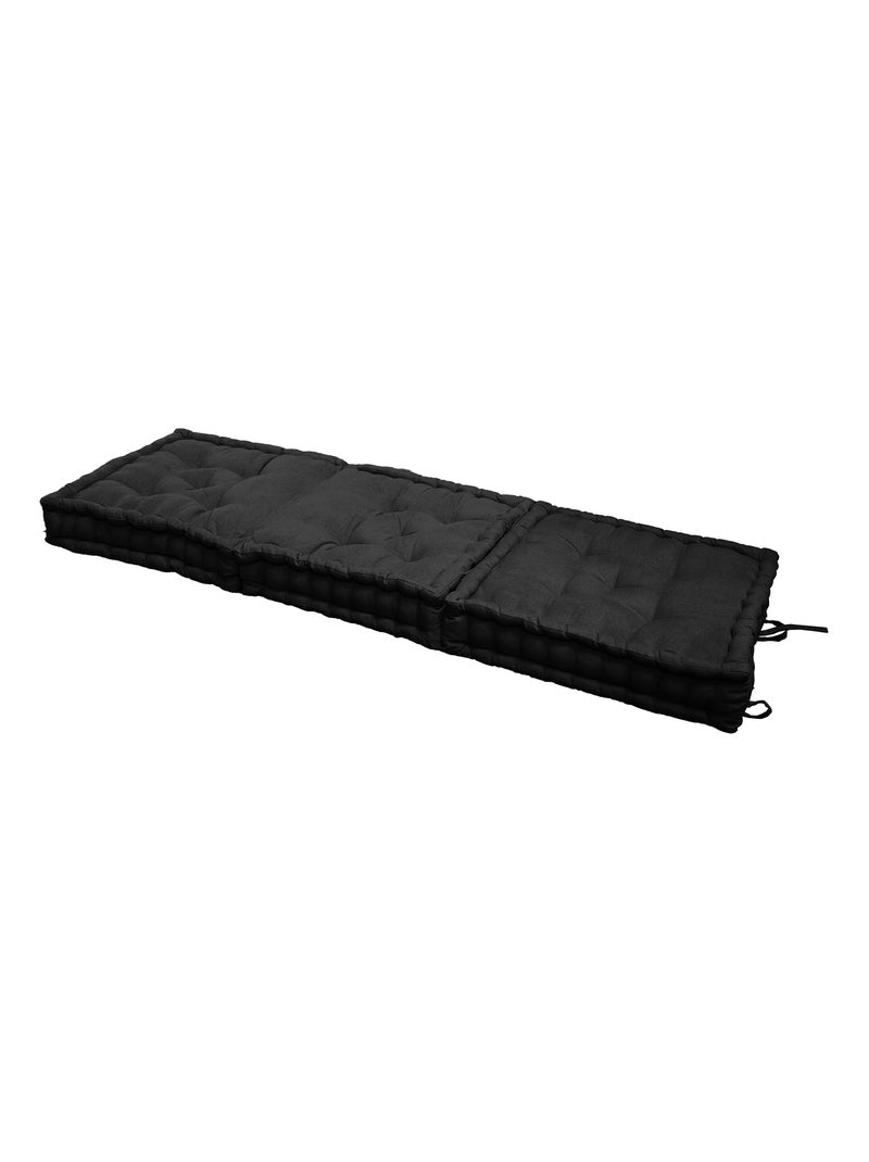 Matelas de sol modulable coton recyclé 3P 45x45x10/3 Noir - Kiabi