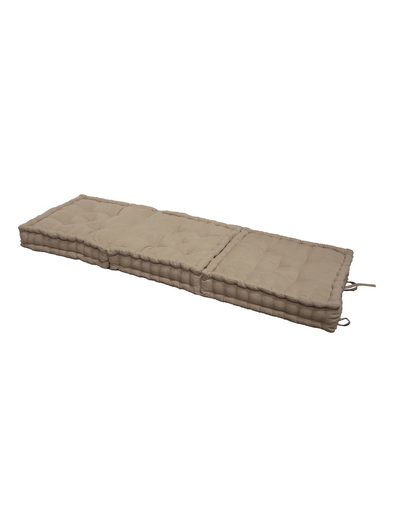 Matelas de sol modulable coton recyclé 3P 45x45x10/3 Taupe - Kiabi
