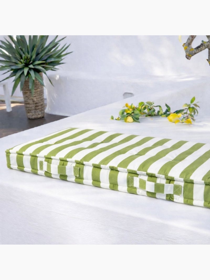 Matelas de sol outdoor déperlant rayé vert, blanc 110x70cm Vert - Kiabi
