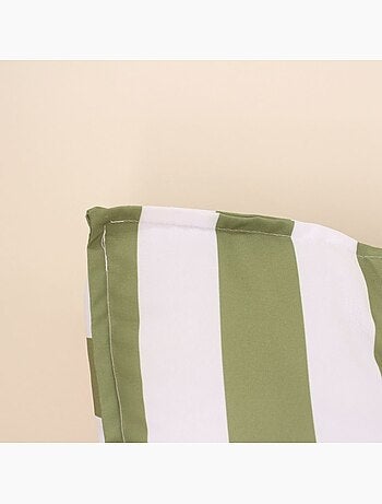 Matelas de sol outdoor déperlant rayé vert, blanc 115x75cm