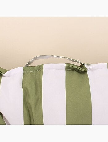 Matelas de sol outdoor déperlant rayé vert, blanc 115x75cm