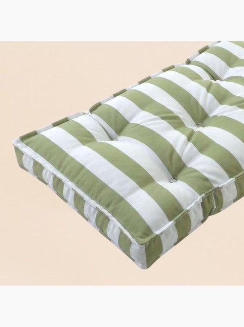 Matelas de sol outdoor déperlant rayé vert, blanc 115x75cm - Kiabi