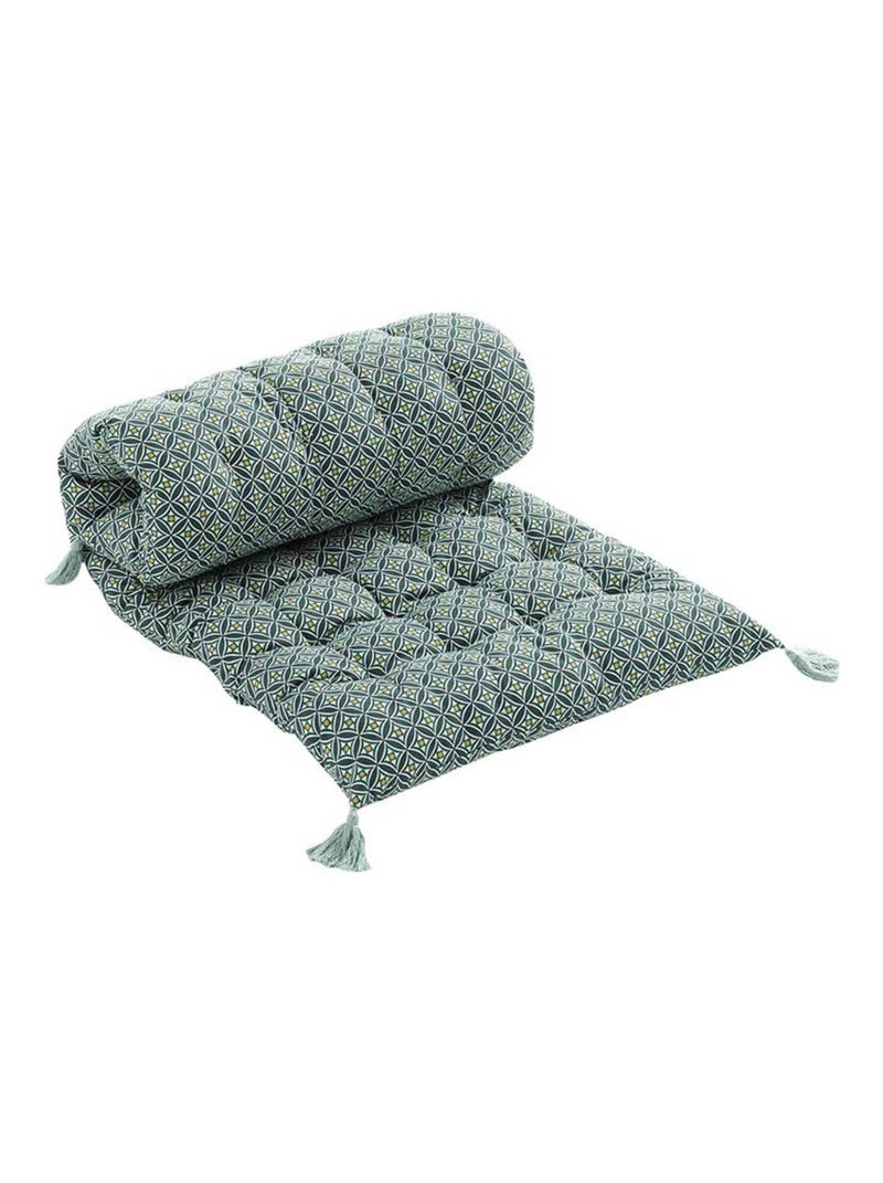 Matelas de sol + pompons 60x120 cm coton imprimé Havana kaki Vert - Kiabi