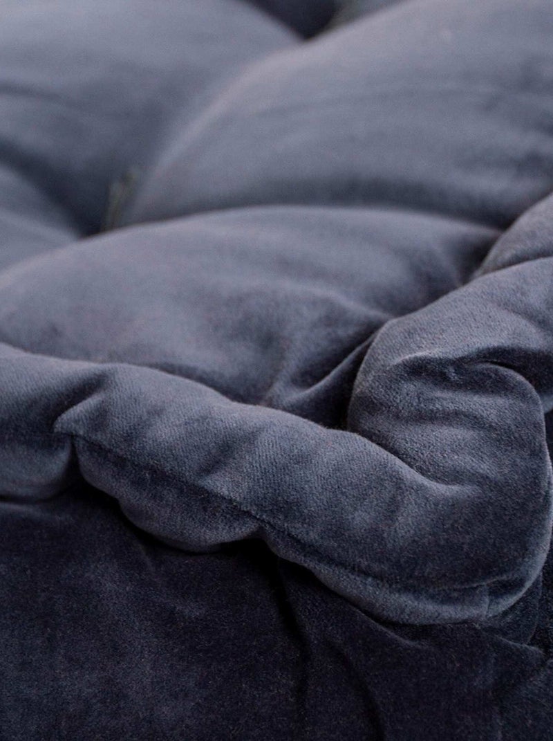 Matelas de sol velours uni coton TERANGA SEYDOU Bleu - Kiabi