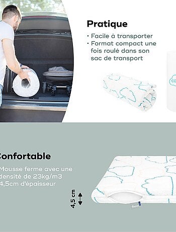 Matelas de voyage Cosy'Lite 60x120cm - OekoTex - Eco-conçu 'Babymoov'