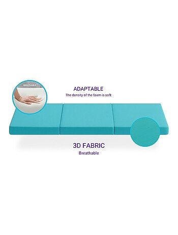 Matelas de voyage pliable LULÚ – Mousse HR D23, 120 x 60 cm, épaisseur 5 cm, tissu 3D respirant