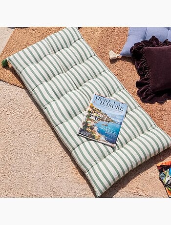 Matelas déperlant & anti uv rayé vert / blanc 60x120cm