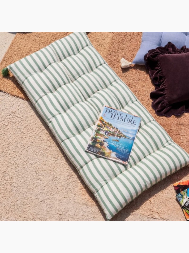 Matelas déperlant & anti uv rayé vert / blanc 60x120cm Vert - Kiabi