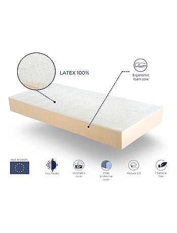 Matelas DRACO LATEX Épaisseur 20 CM déhoussable, noyau en latex 100%