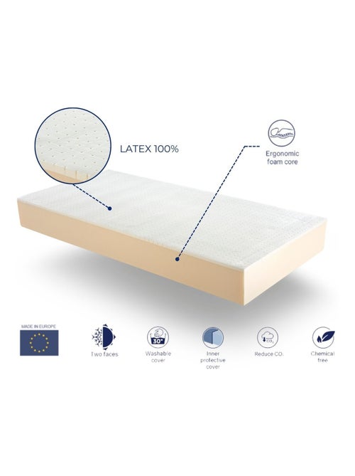 Matelas  DRACO LATEX Épaisseur 20 CM déhoussable, noyau en latex 100% - Kiabi