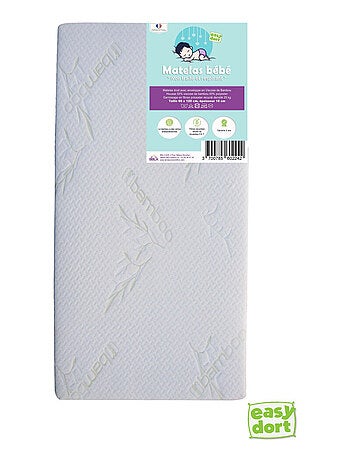 Matelas Droit en bambou pour berceau, lit bébé, lit parapluie 60x120 cm