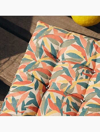 Matelas effet lin déperlant & anti-uv imprimé coloré 60x120cm