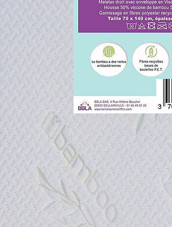 Matelas en Bambou 70x140 cm pour lit bébé