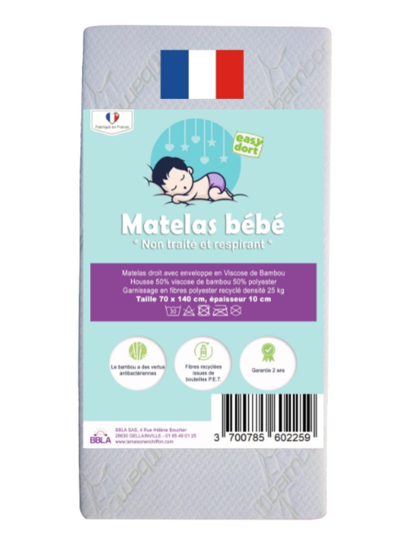 Matelas en Bambou 70x140 cm pour lit bébé Multicolore - Kiabi