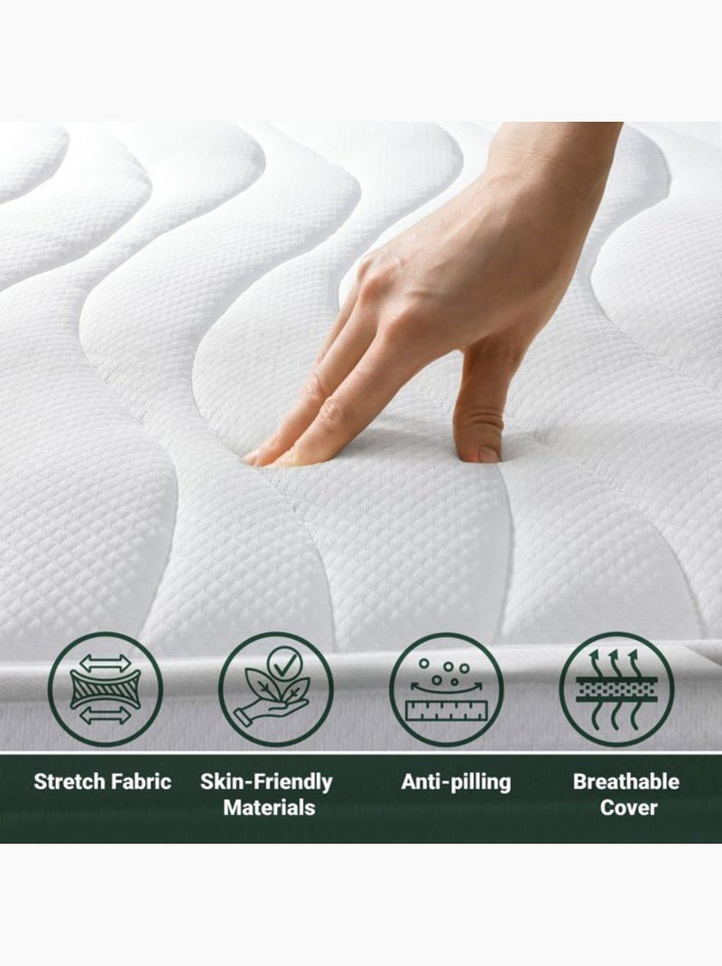 Matelas en mousse - the white stone - 120 x 190 cm - orthopédique - antibactérien - hypoallergénique Blanc - Kiabi
