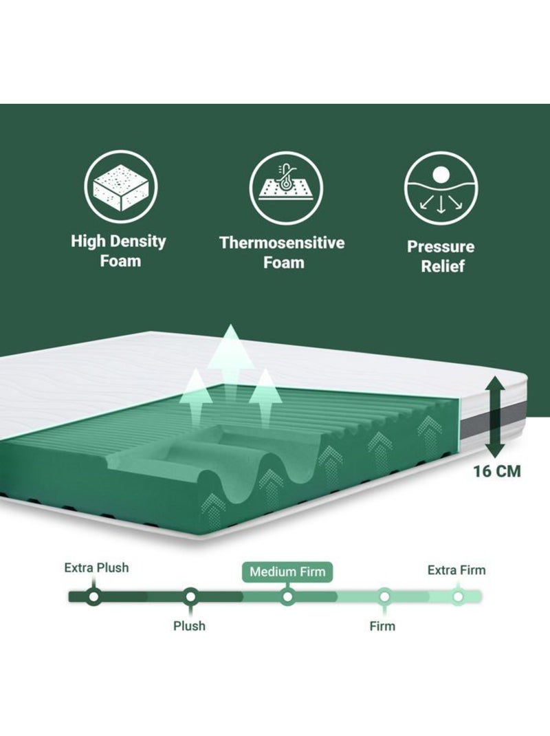 Matelas en mousse - the white stone - 120 x 190 cm - orthopédique - antibactérien - hypoallergénique Blanc - Kiabi